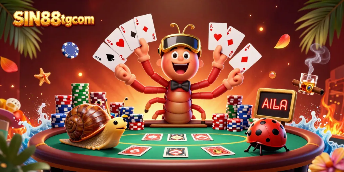 Engage with SIN88tgcom as a millipede dealer fans cards at a vibrant casino table.