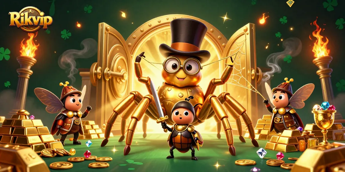 Experience thrilling wins with Rikvip, featuring a vibrant casino scene and dynamic characters.