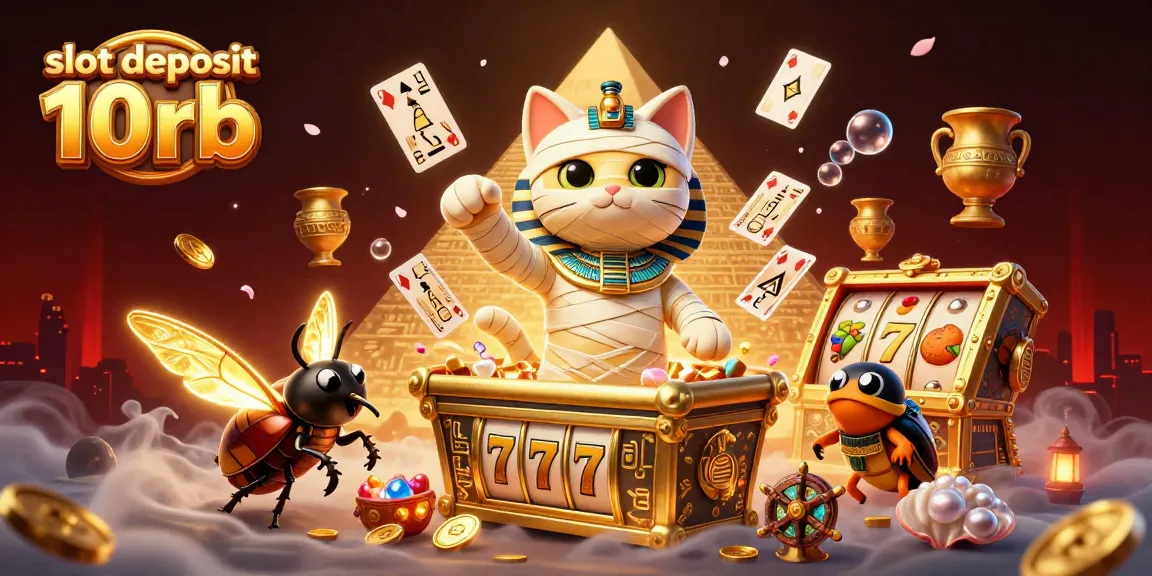 Engage in thrilling gameplay with slot deposit 10rb in a vibrant pyramid casino scene.