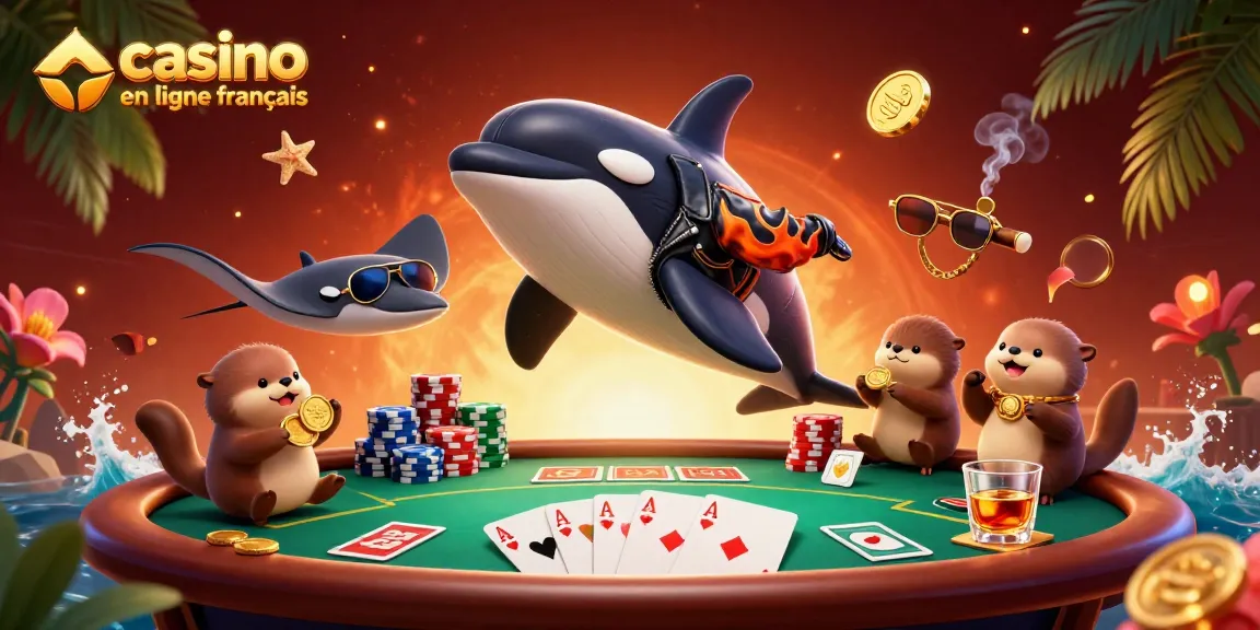 Illuminez votre expérience de jeu avec ce casino en ligne français où un orque fait un saut audacieux.
