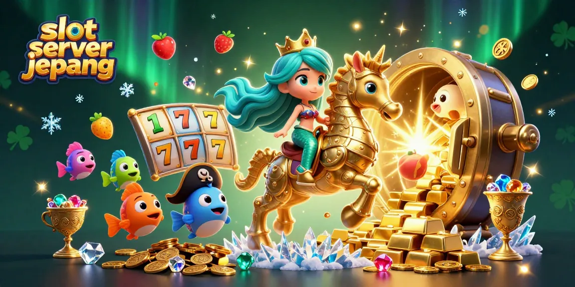 Engage with slot server jepang and experience winning thrills in this vibrant casino-themed illustration.