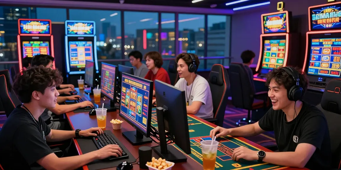 Engaged players enjoying live casino games on situs888 with vibrant graphics and modern gaming atmosphere.