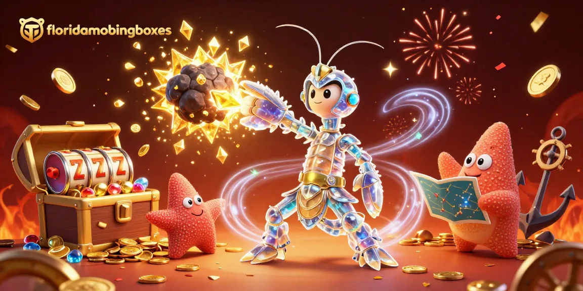 Experience thrilling gameplay with floridamovingboxes as a vibrant samurai shrimp battles for gems and gold.
