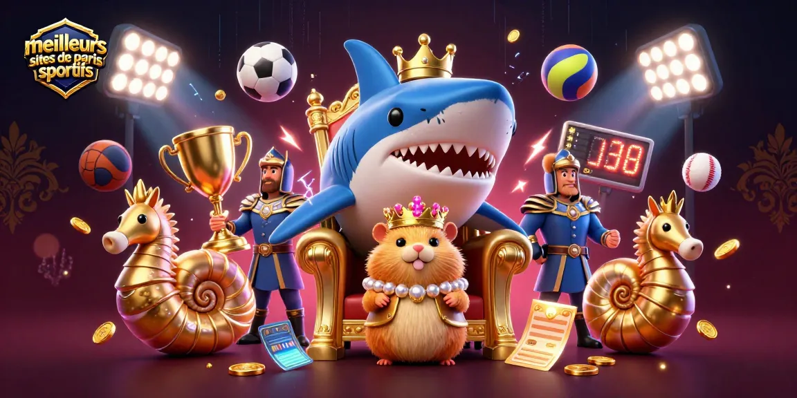 Découvrez les meilleurs sites de paris sportifs avec ce roi hamster sur son trône de dents de requin.