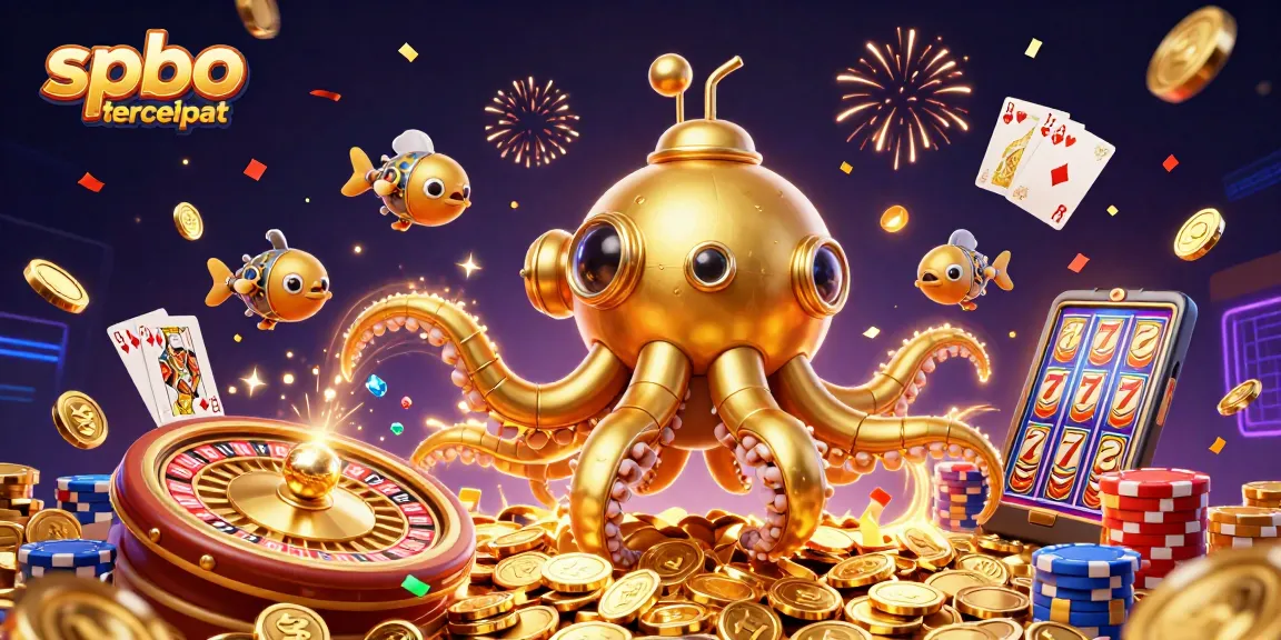 Experience thrilling gameplay with spbo tercepat as golden kraken submarine surfaces amidst casino excitement.