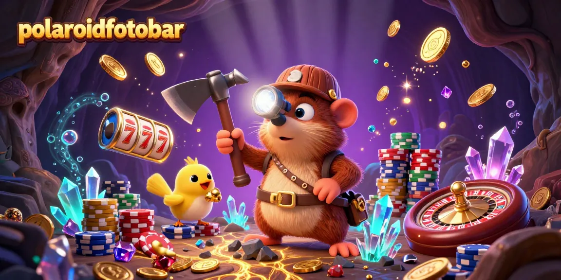 Experience vibrant gameplay at polaroidfotobar with a lucky mole mining treasures in a casino setting.