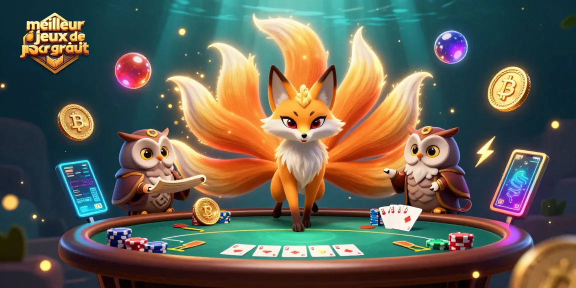 Le meilleur jeu de poker gratuit met en scène un esprit renard en 3D et des éléments de jeu captivants.