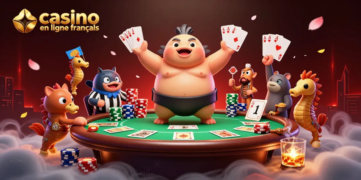 Jouez dans un casino en ligne français avec des personnages colorés tels qu'un fugu et un poisson-chat.