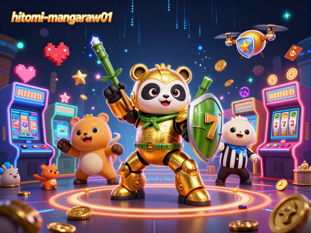 Engage with hitomi-mangaraw01 in a dynamic casino battle featuring colorful retro arcade elements.