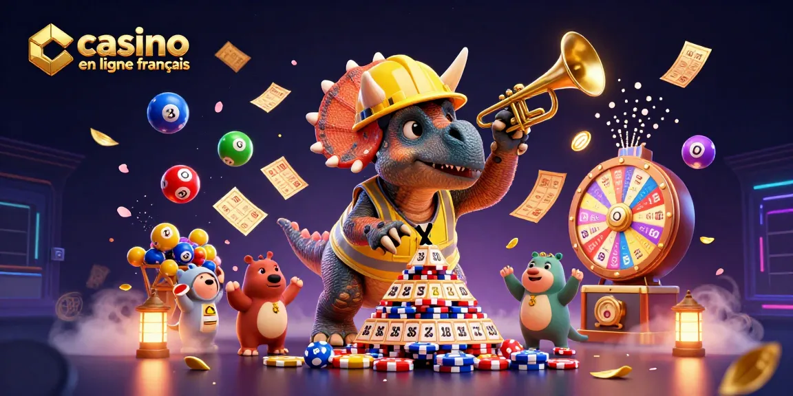 Profitez de l'excitation des jeux dans un casino en ligne français avec un triceratops et un parasaurolophus.