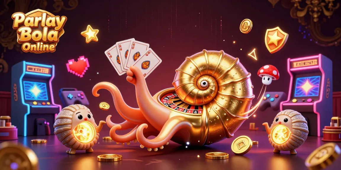 Engage with Parlay Bola Online through a vibrant 3D casino scene showcasing excitement in betting.