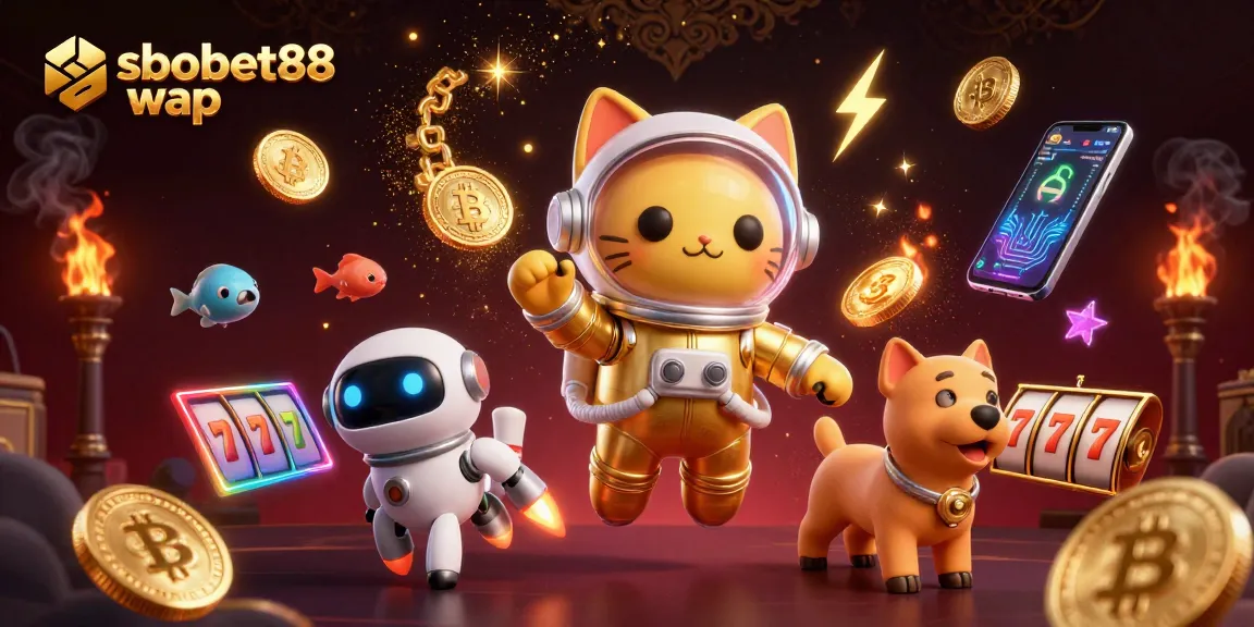 Engage with sbobet88 wap and experience thrilling online casino adventures with an astronaut cat and robot dog.