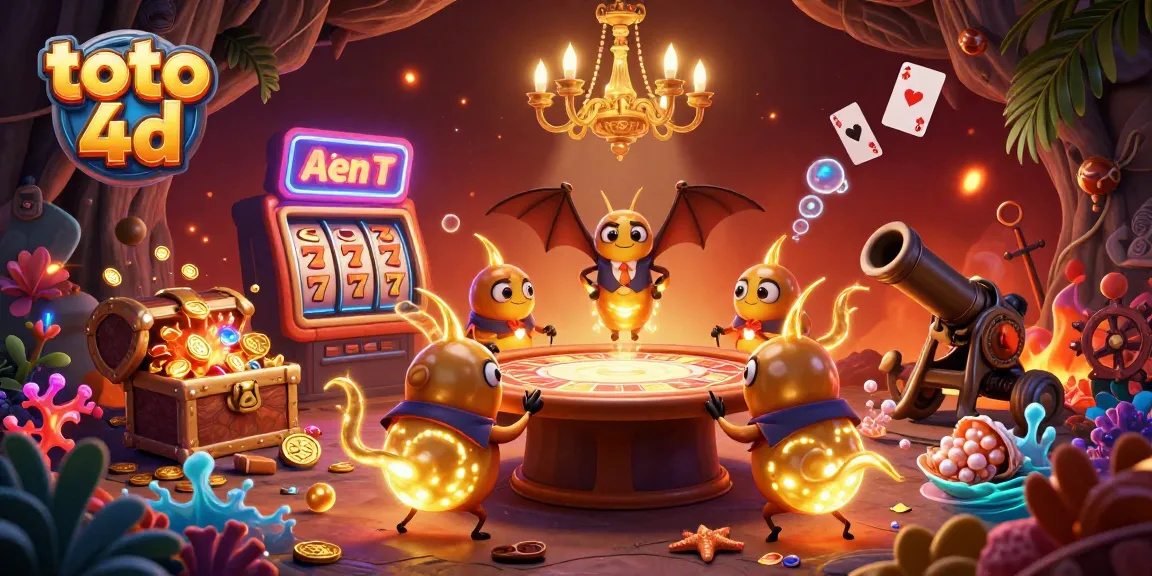 Play exciting toto 4d games among glowing glowworms in a colorful, vibrant casino.