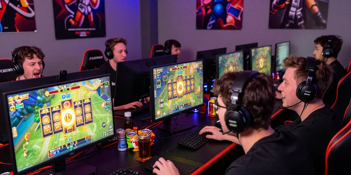 Gamer di ruang permainan online dengan setup modern menikmati bermain cipung138 yang mengasyikkan dan energik.