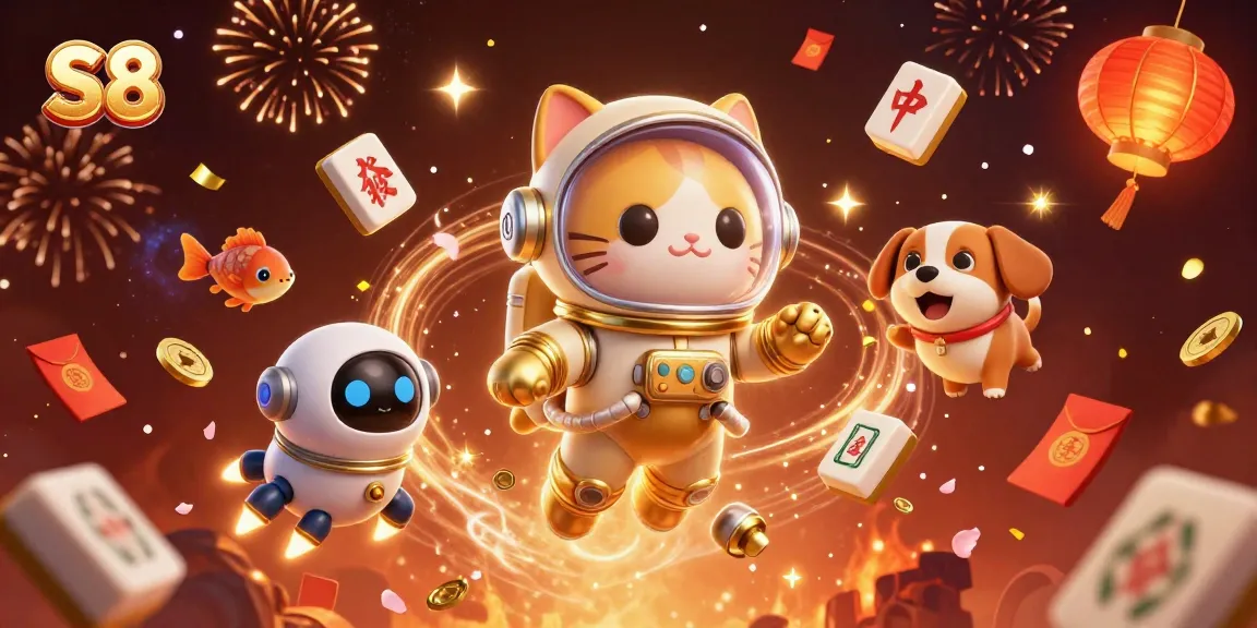 Experience thrilling gaming excitement with S8 in this vibrant 3D casino illustration.
