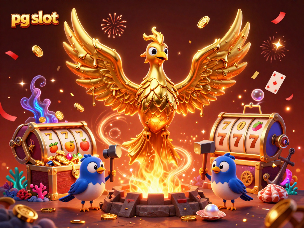 Experience thrilling pg slot excitement with dynamic golden phoenix and sparkling treasures.