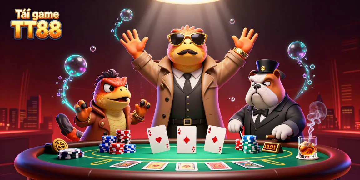 Engage with Tải game TT88, a vibrant casino scene featuring fun raptors in disguise.