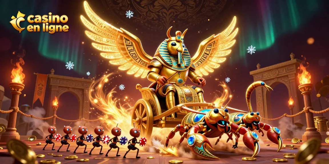 Jouer au casino en ligne avec des personnages épiques dans une illustration vibrante.