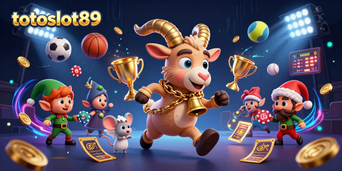 Experience the excitement of totoslot89 with playful characters in a vibrant casino scene.