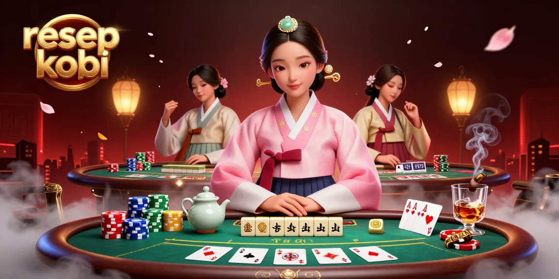 Experience the excitement of gambling with resep kopi while enjoying elegant visuals of poker elements and an Asian woman in traditional attire.