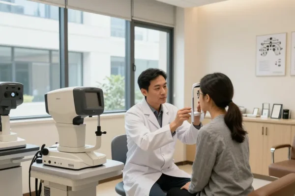 Consultation at SNU Eye Clinic with expert discussing vision correction options for snuseoul patients.