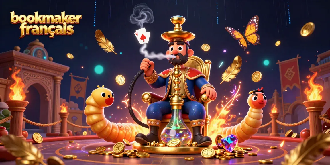 Gagnez avec le bookmaker français : illustration dynamique mettant en scène un maître chicha et des effets de jeu éblouissants.